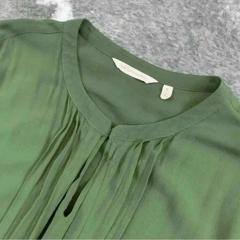 Soft Surroundings Velvet Striped Sleeve Top - Picture 2 of 12